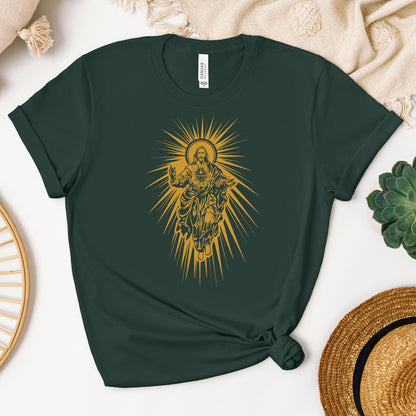 Jesus Christ Rising with Sacred Heart 01