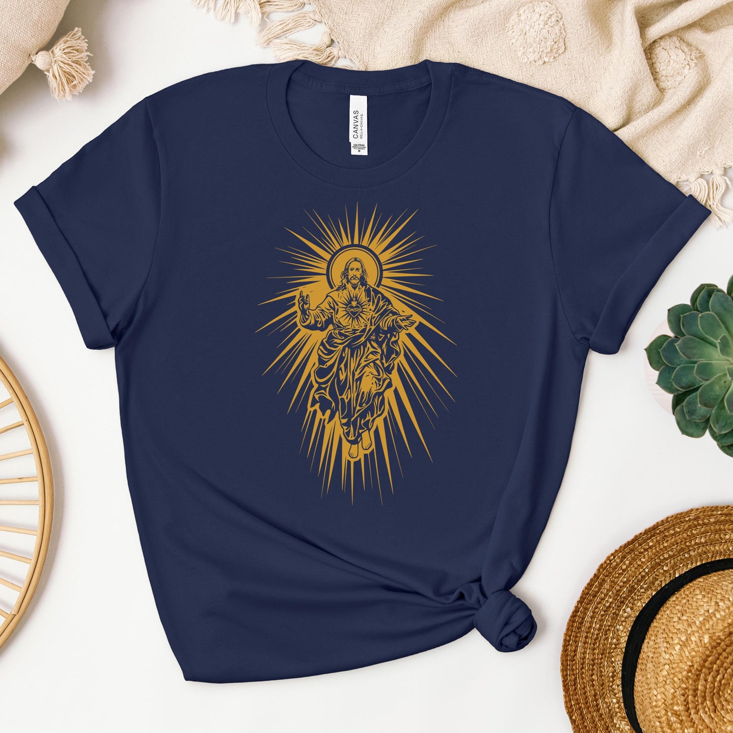 Jesus Christ Rising with Sacred Heart 01