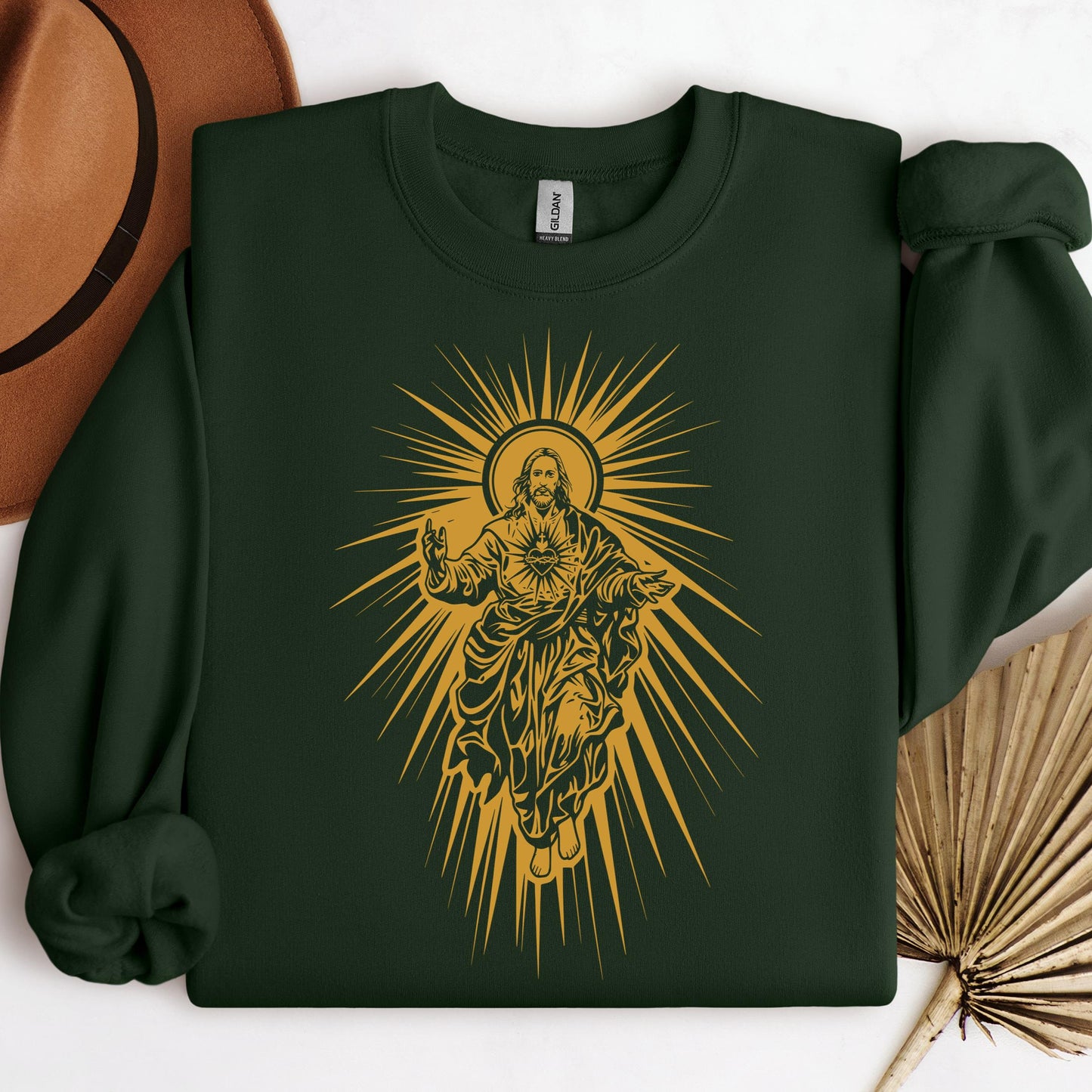 Jesus Christ Rising with Sacred Heart 01