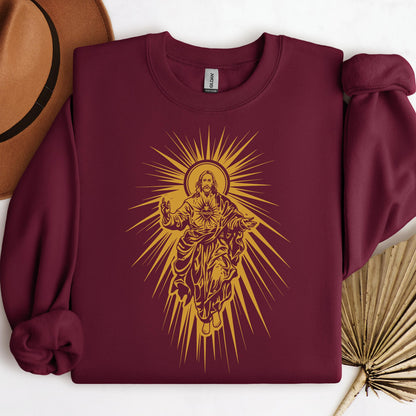 Jesus Christ Rising with Sacred Heart 01