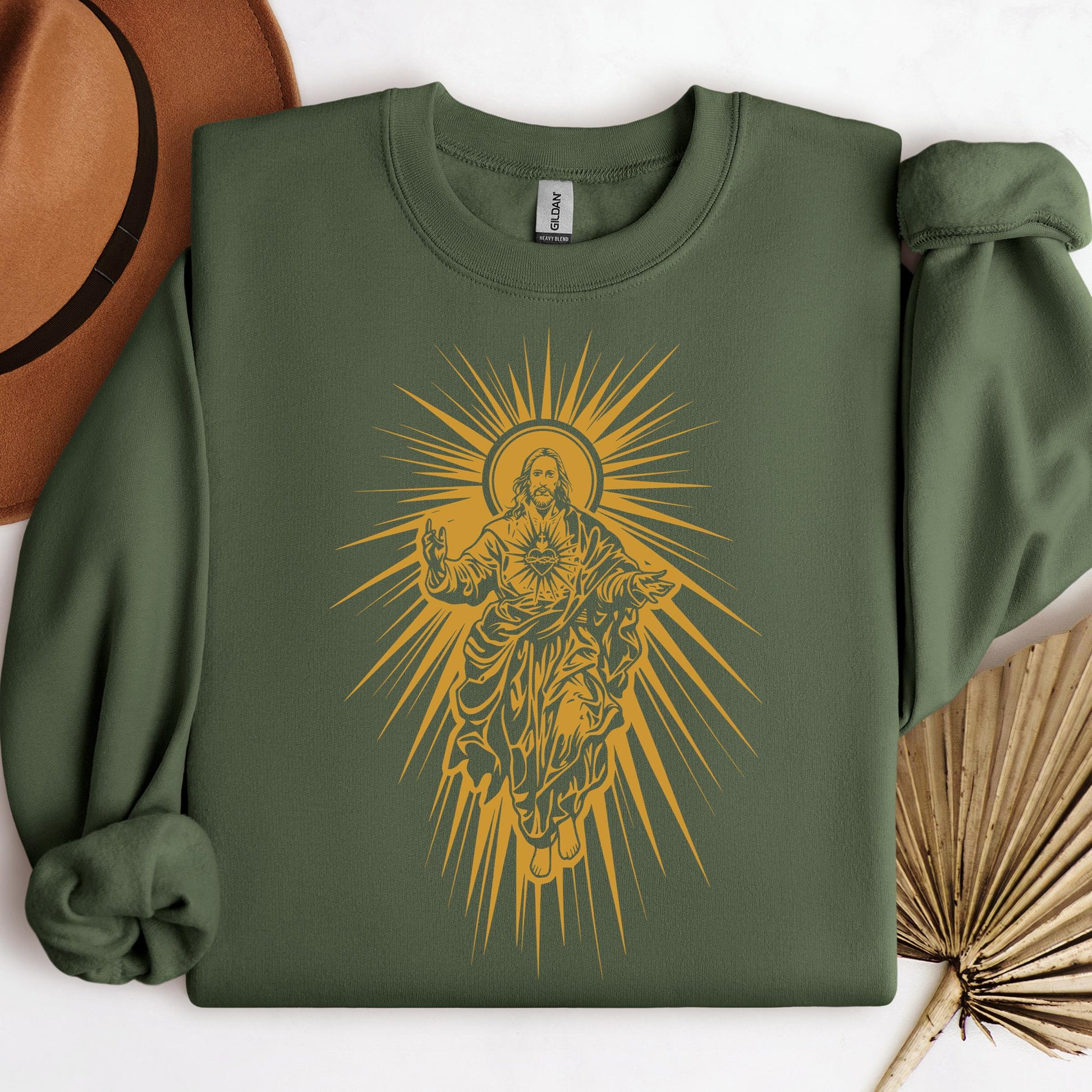 Jesus Christ Rising with Sacred Heart 01