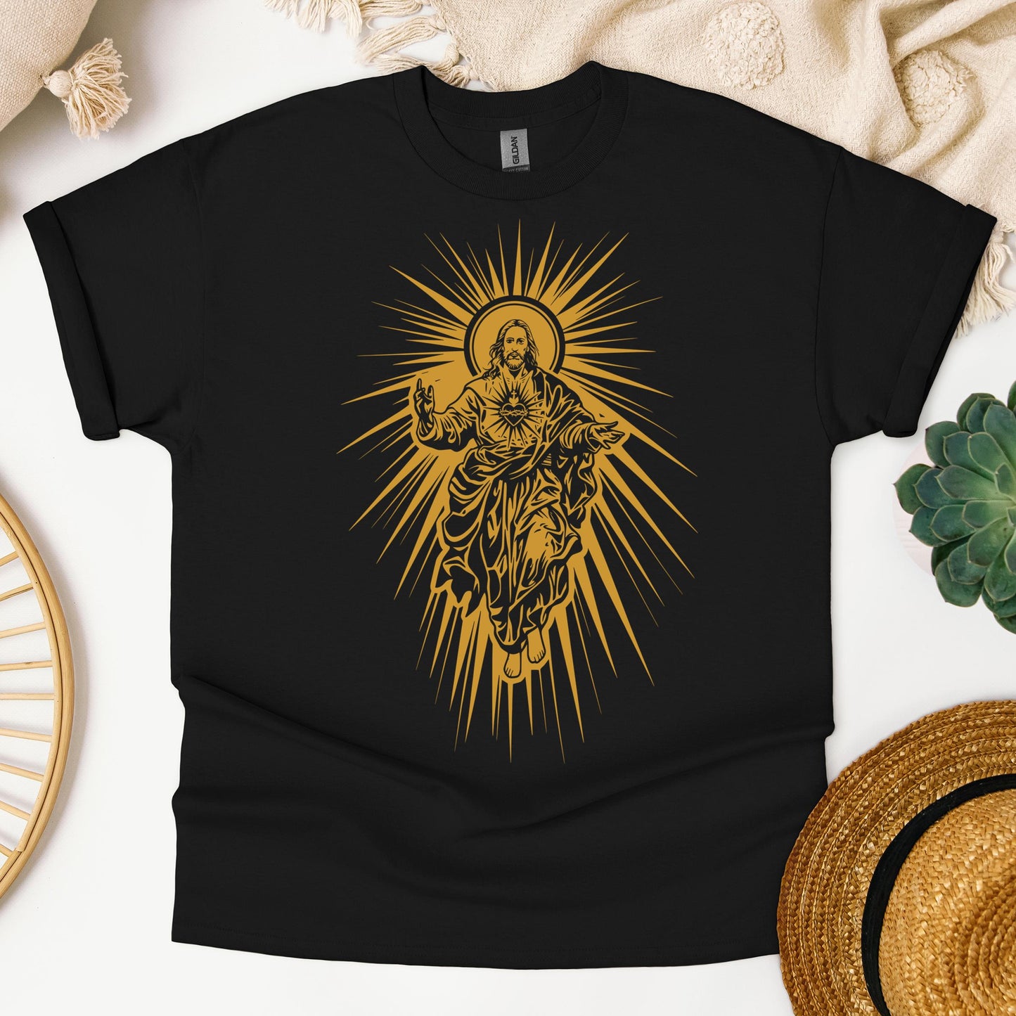 Jesus Christ Rising with Sacred Heart 01
