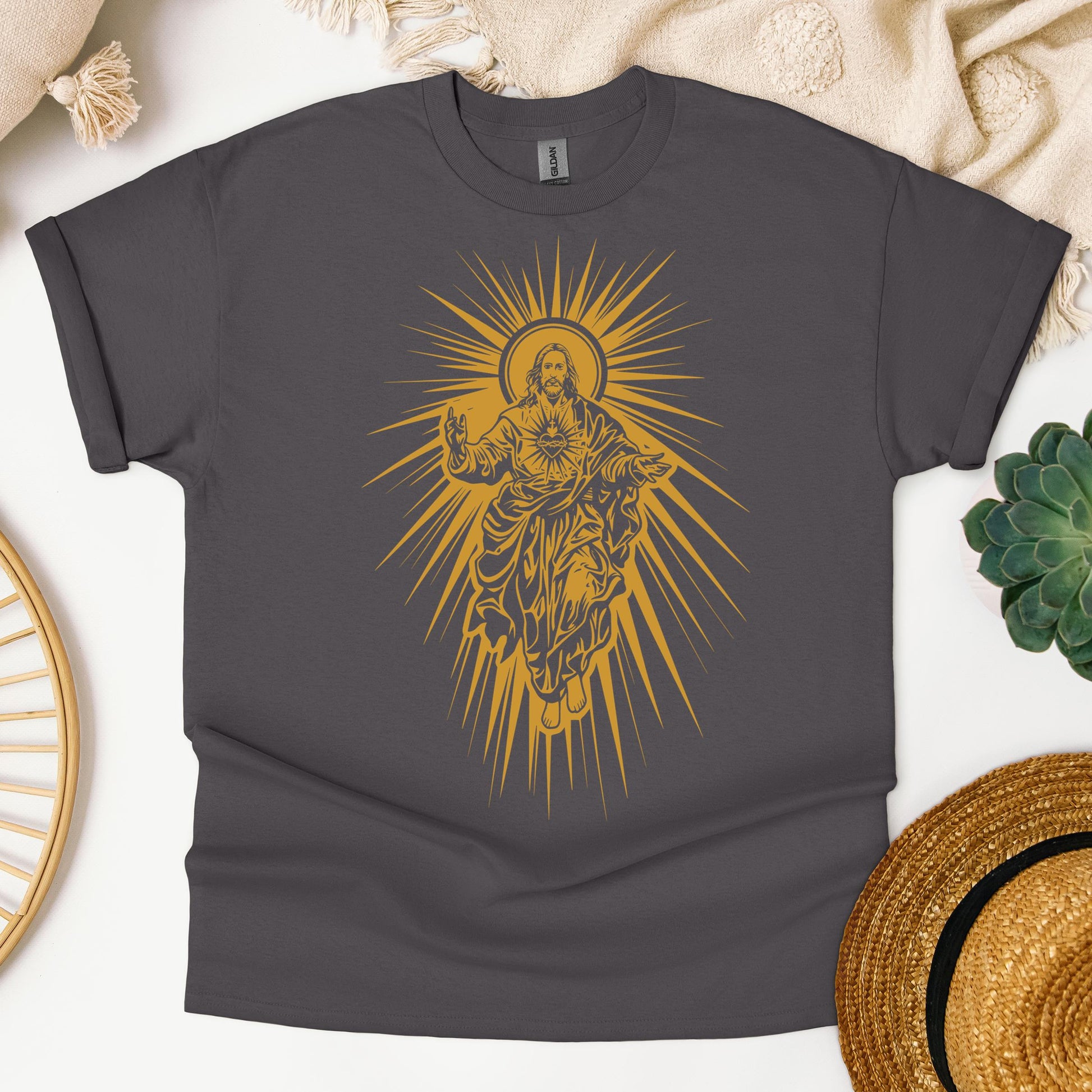 Jesus Christ Rising with Sacred Heart 01