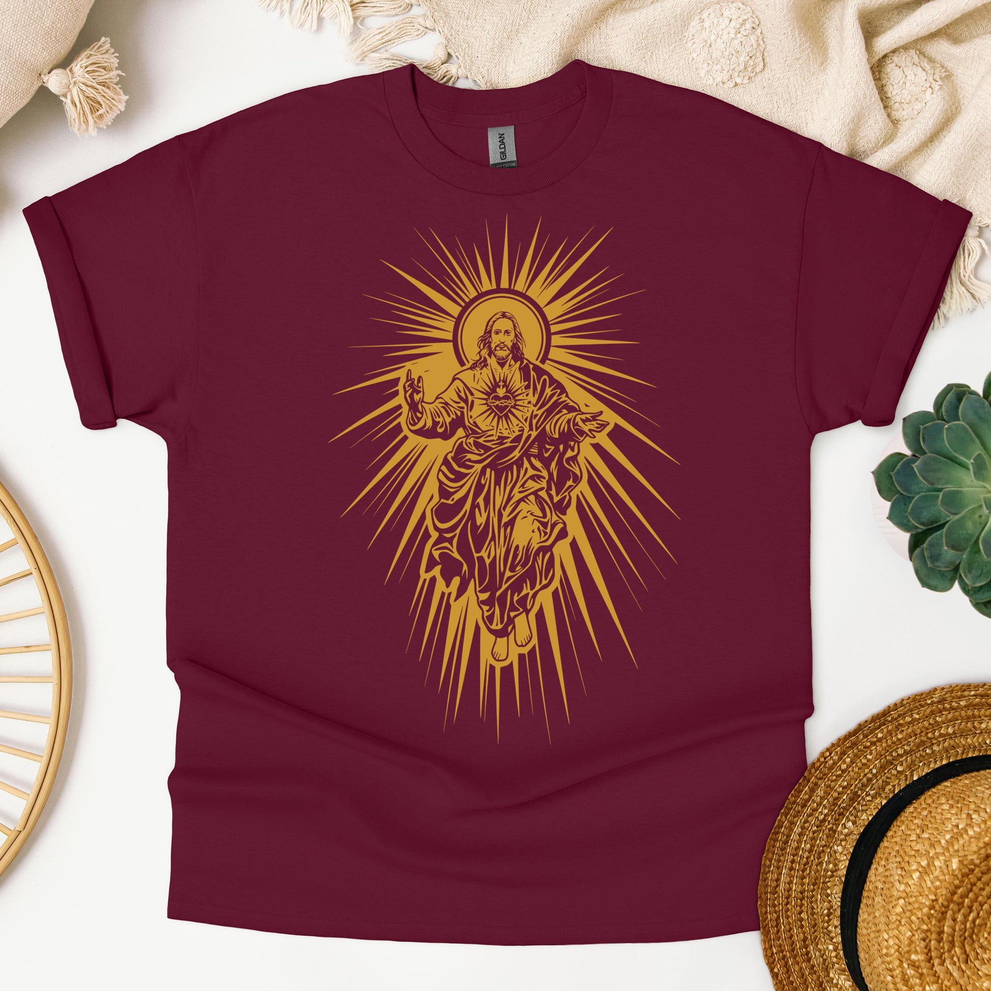Jesus Christ Rising with Sacred Heart 01