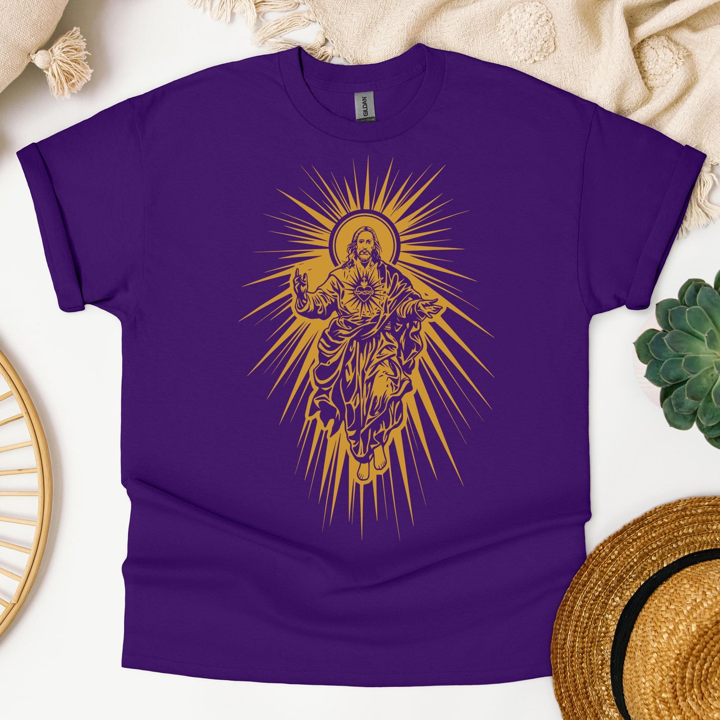 Jesus Christ Rising with Sacred Heart 01