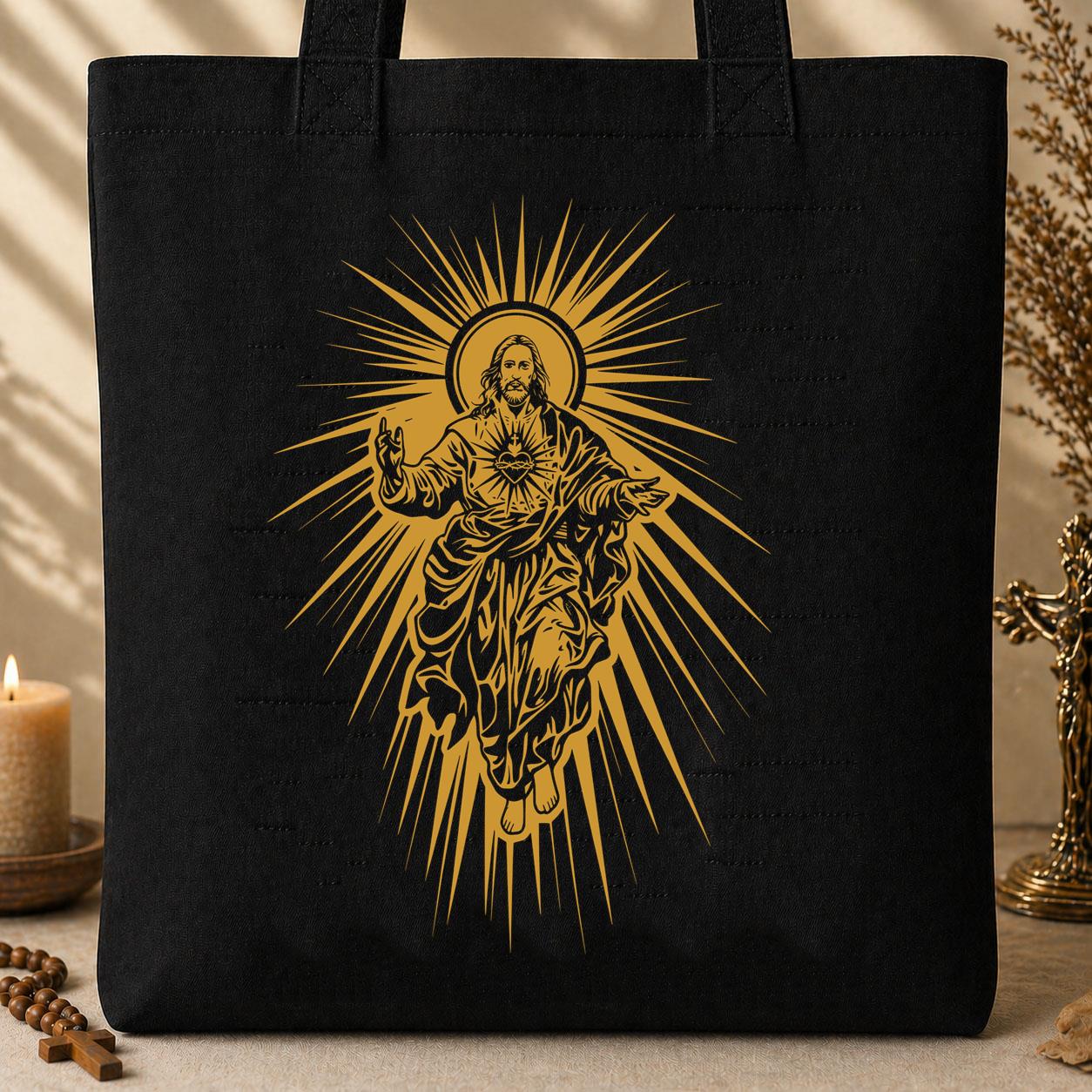 Jesus Christ Rising with Sacred Heart 01