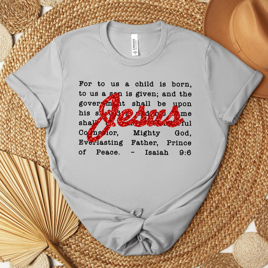 Jesus Christmas Bible Verse Isaiah 9.6 Premium T-shirt