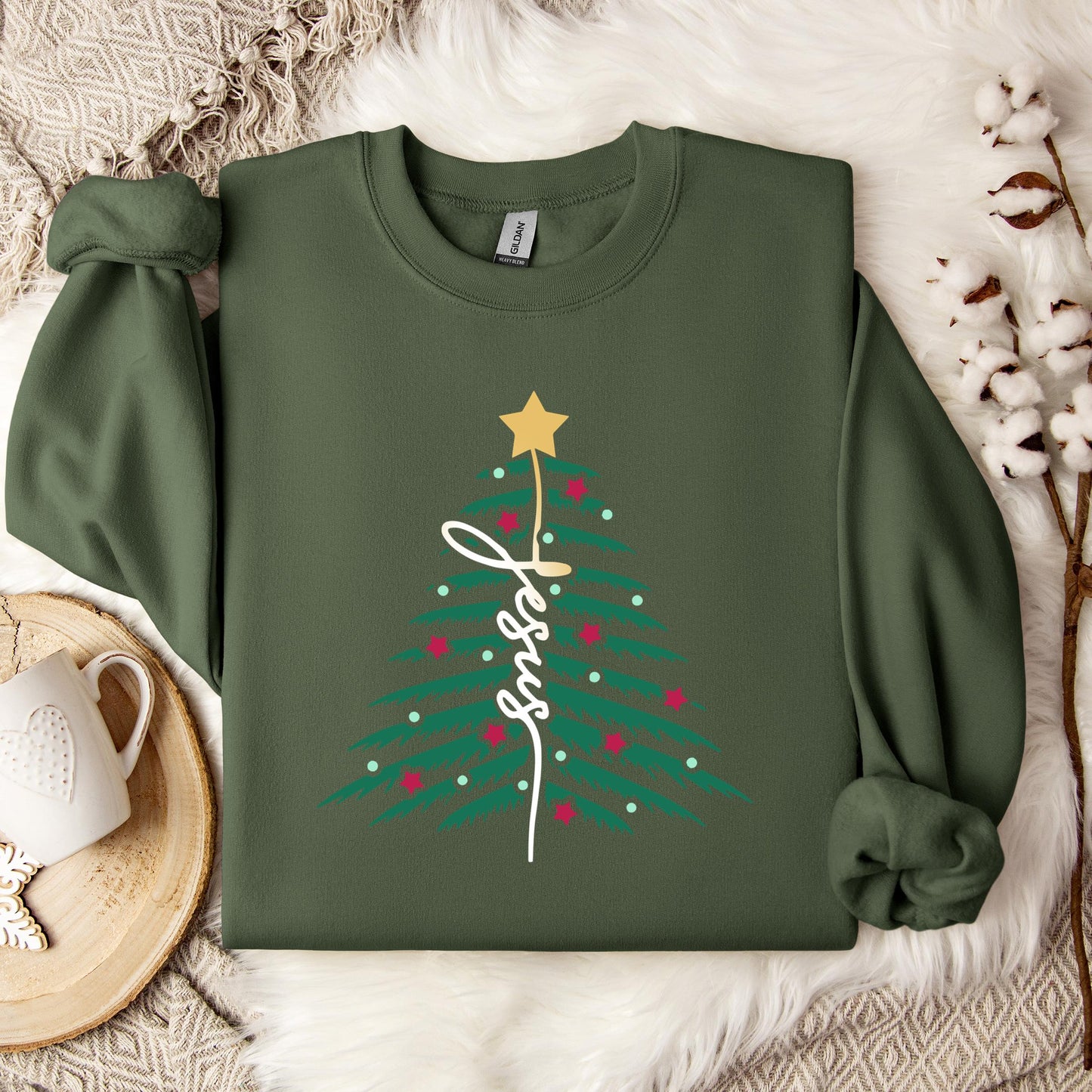 Jesus Christmas Tree 01 Sweatshirt