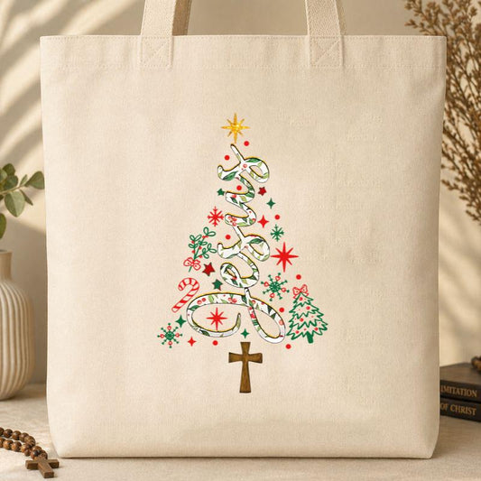 Jesus Christmas Tree 04 Tote Bag
