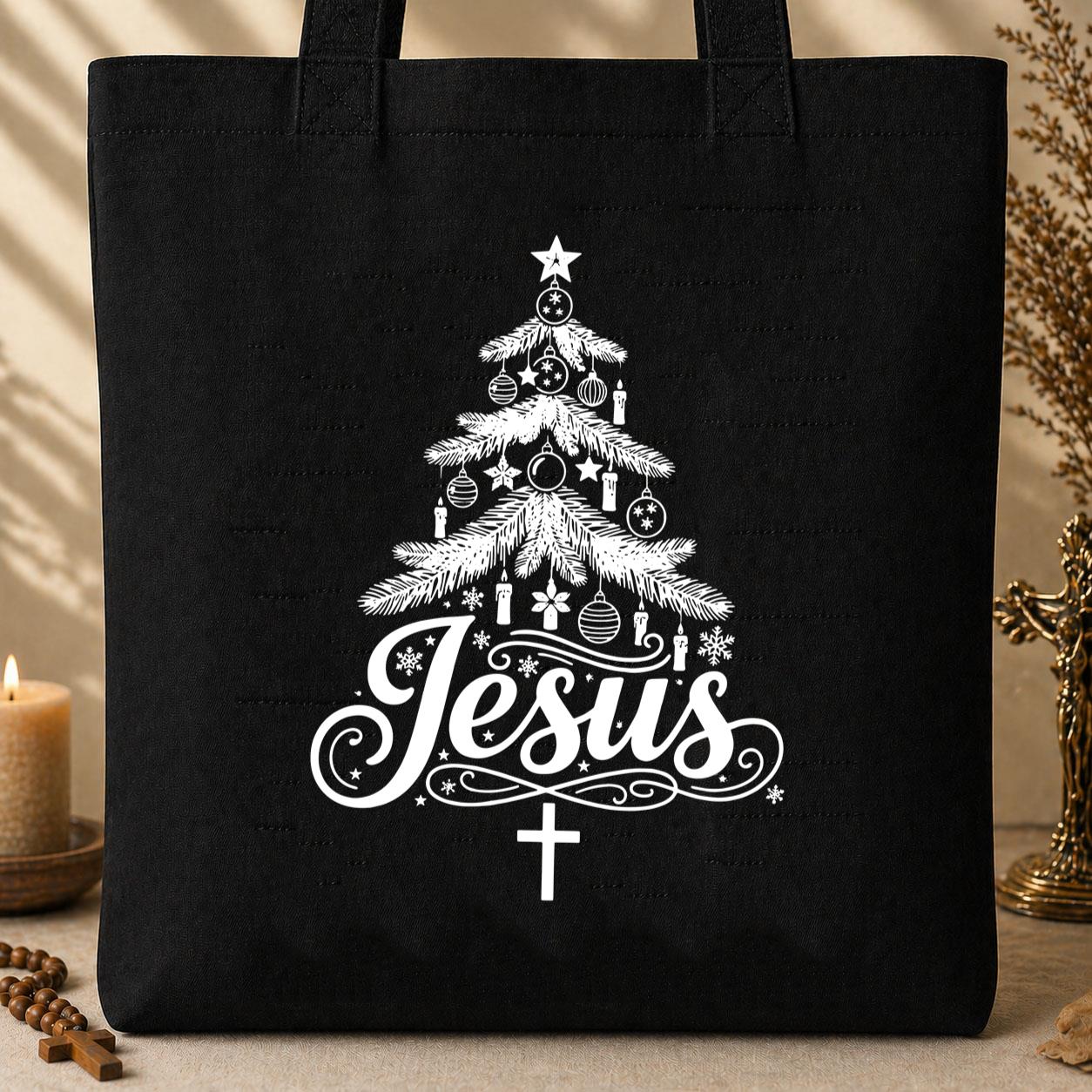 Jesus Christmas Tree 05 Tote Bag