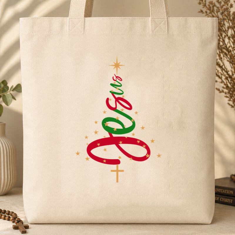 Jesus Christmas Tree 06 Tote Bag