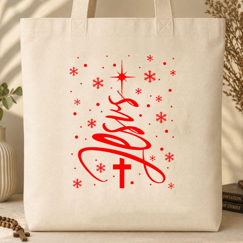 Jesus Christmas Tree Tote Bag