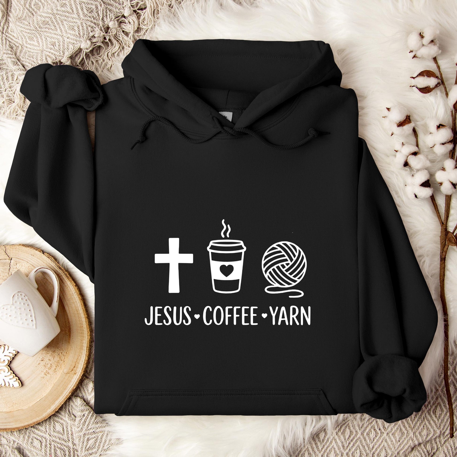 Jesus Coffee Yarn Hoodie