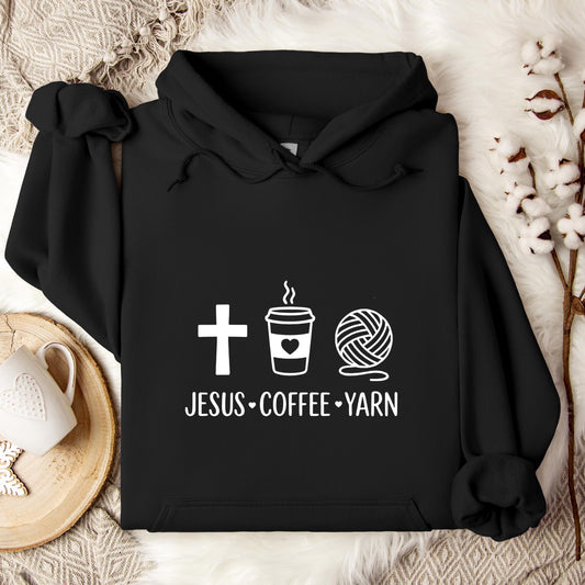Jesus Coffee Yarn Hoodie