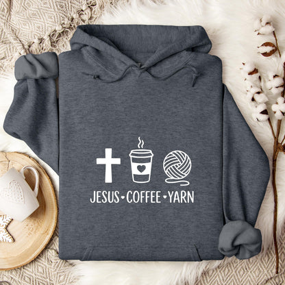 Jesus Coffee Yarn Hoodie