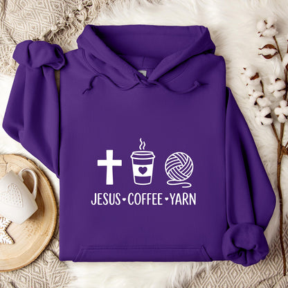 Jesus Coffee Yarn Hoodie