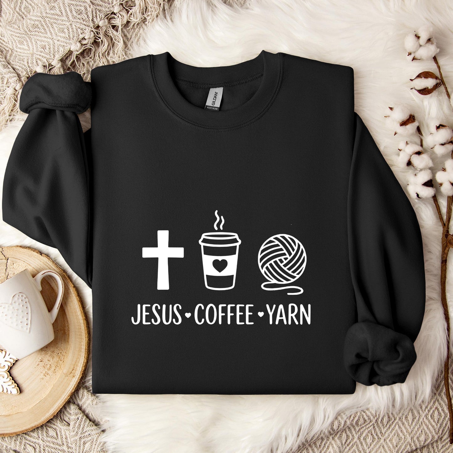 Jesus Coffee Yarn Sweatshirt
