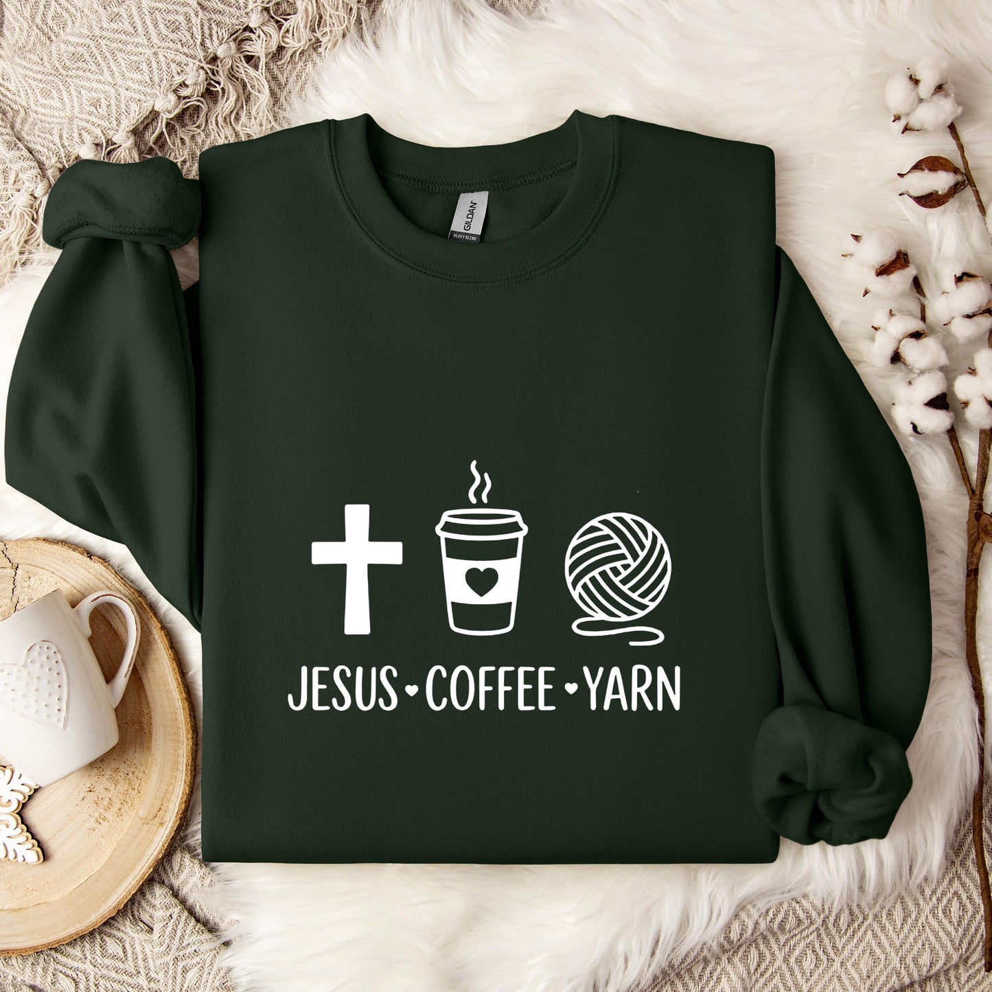Jesus Coffee Yarn Sweatshirt