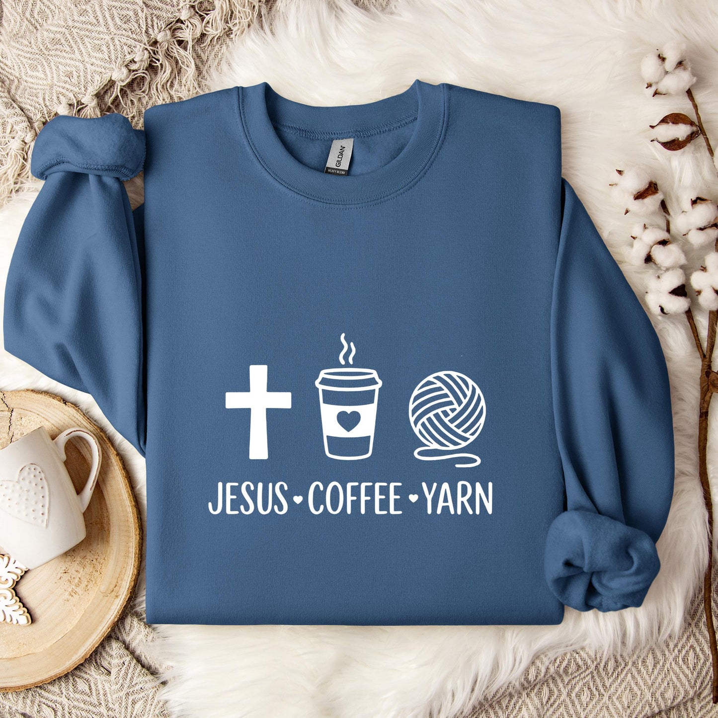 Jesus Coffee Yarn Sweatshirt