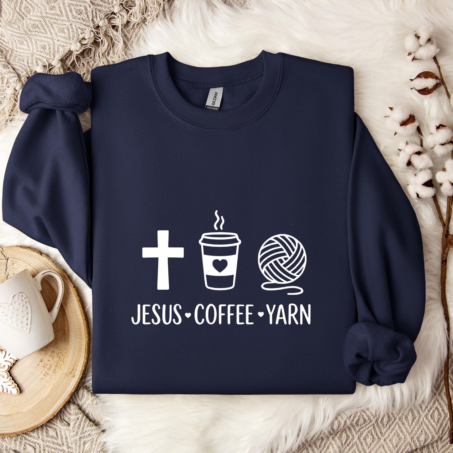 Jesus Coffee Yarn Sweatshirt