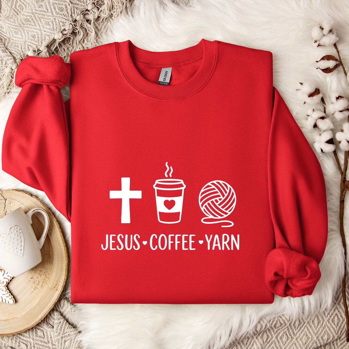 Jesus Coffee Yarn Sweatshirt