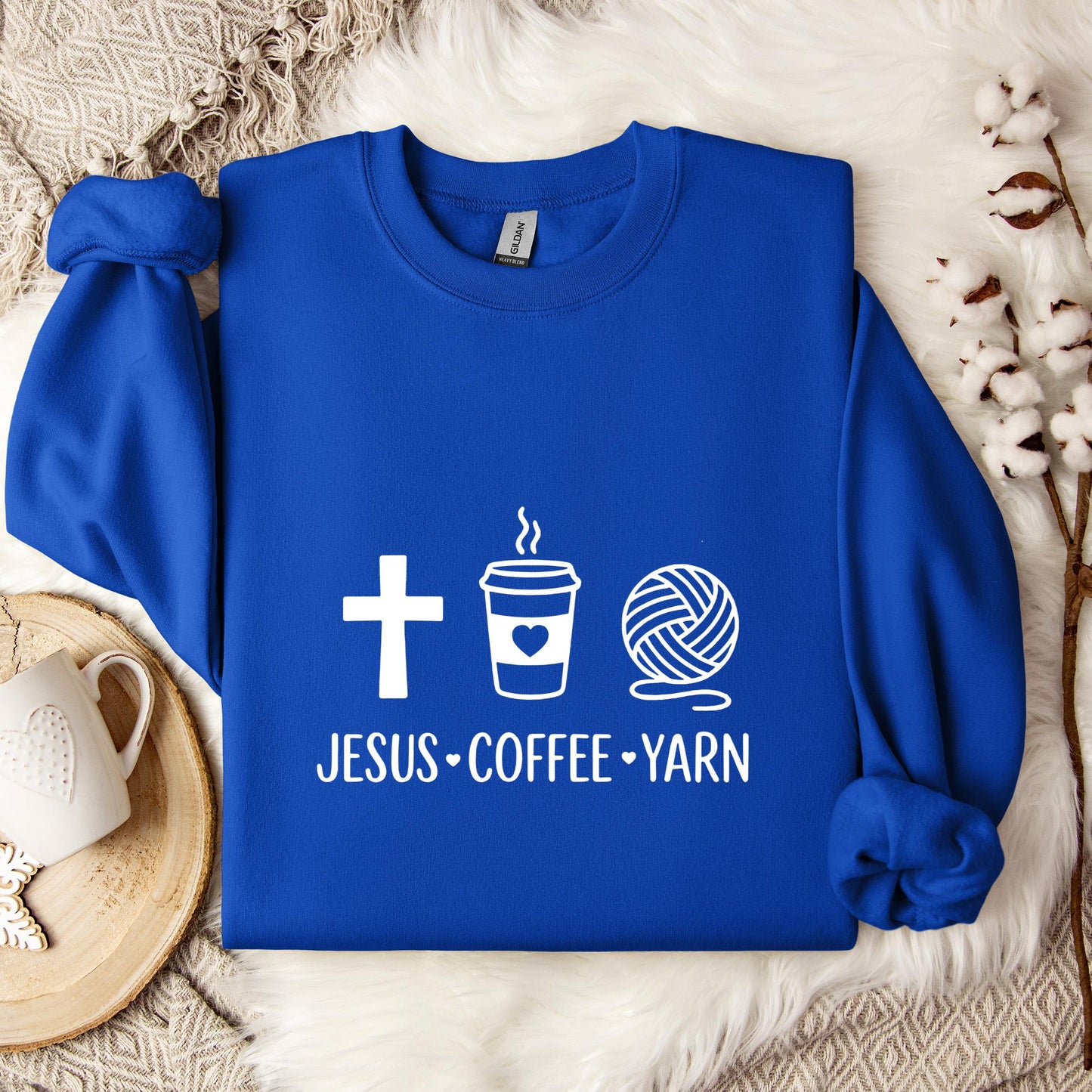 Jesus Coffee Yarn Sweatshirt