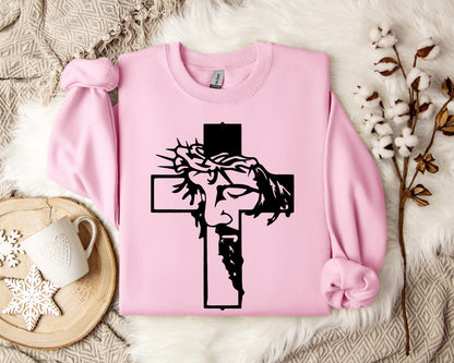 Jesus Cross Crown Of Thorns Sweatshirt