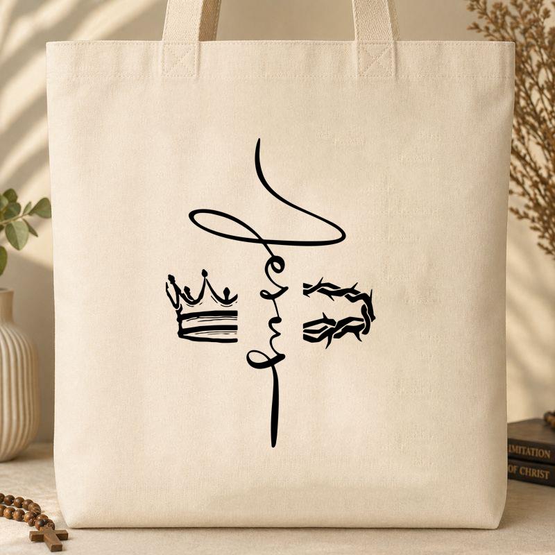 Jesus Cross Crown Thorn Tote Bag