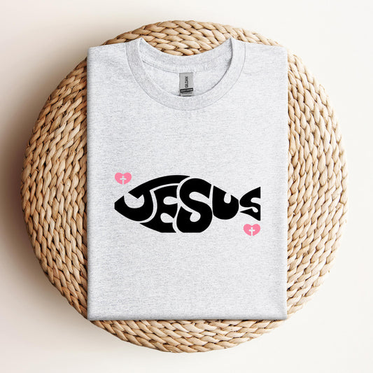 Jesus Fish Cross In Heart