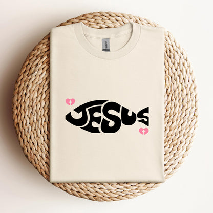 Jesus Fish Cross In Heart
