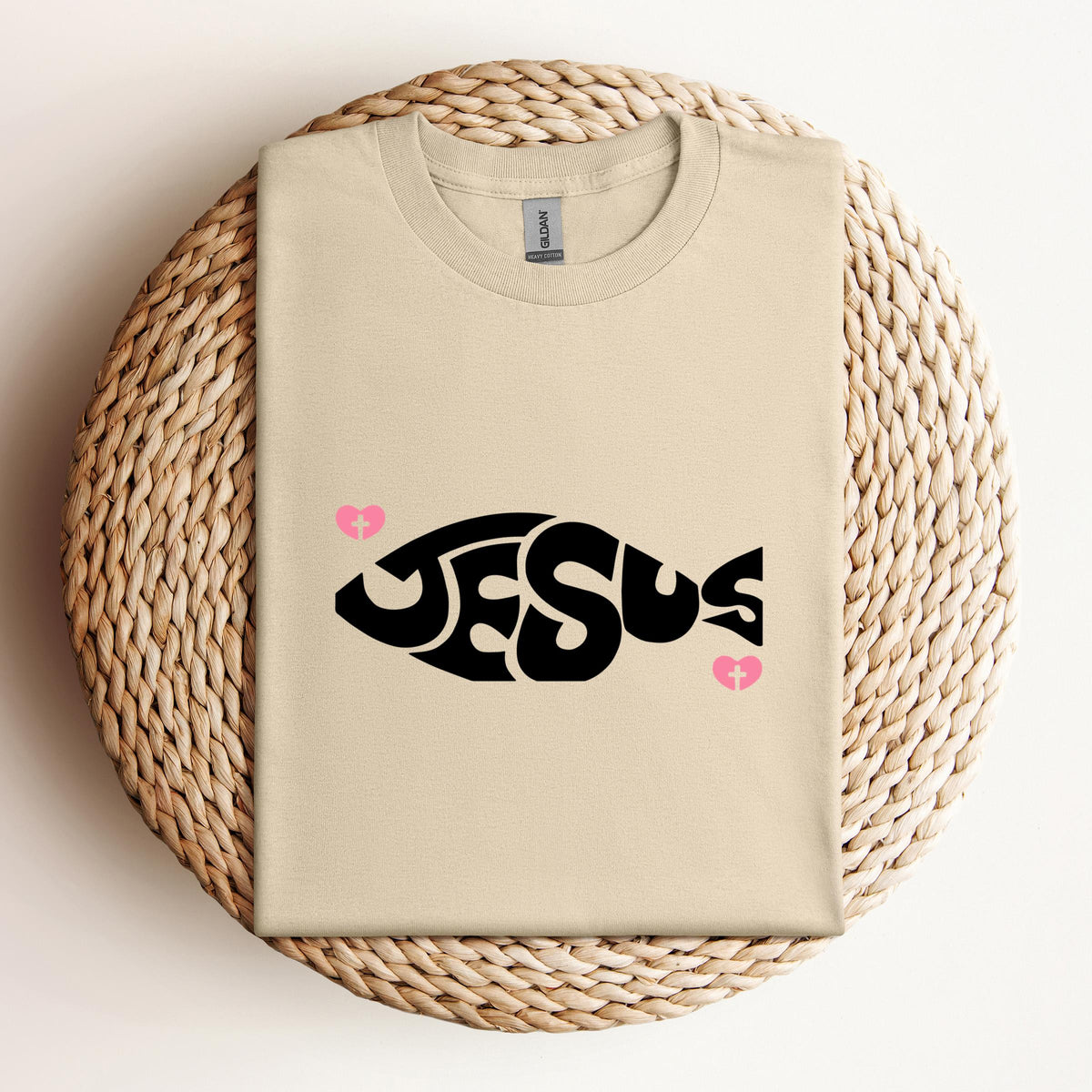 Jesus Fish Cross In Heart