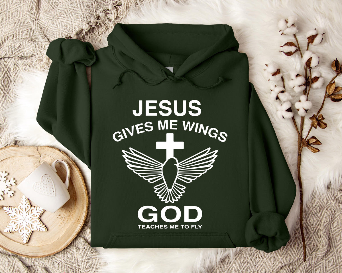 Jesus Gives Me Wings God Teaches Me To Fly Hoodie