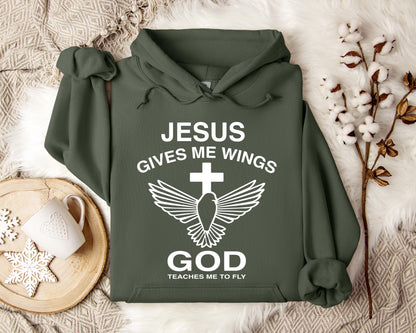 Jesus Gives Me Wings God Teaches Me To Fly Hoodie