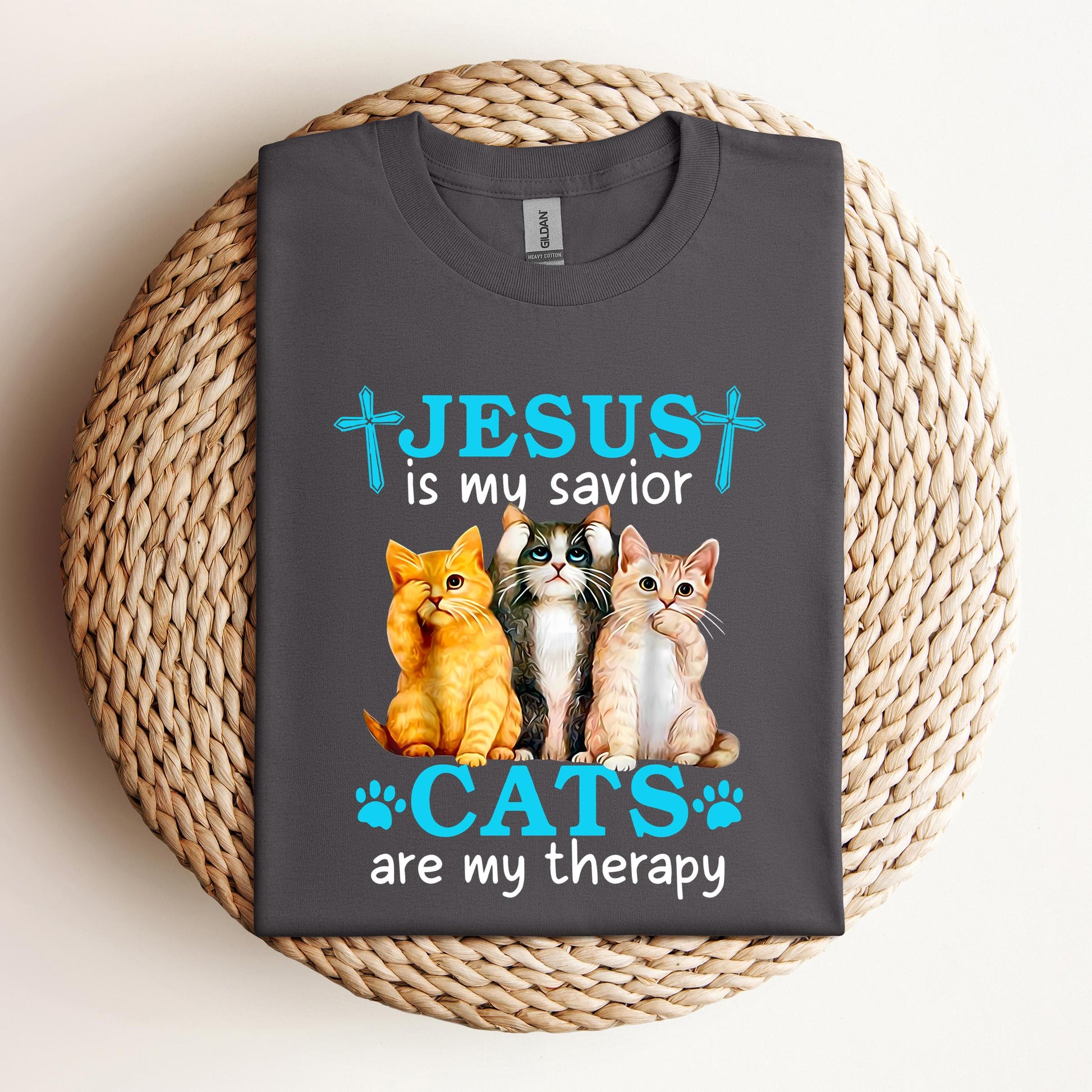 Jesus Is My Savior Cats Are My Therapy