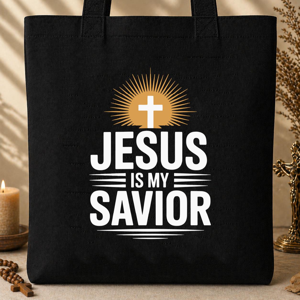 Jesus Is My Savior Typography Tote Bag