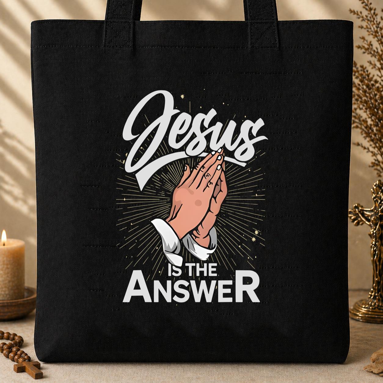 Jesus Is The Answer Tote Bag