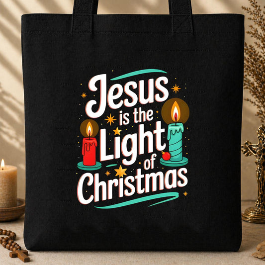 Jesus Is The Light Of Christmas Tote Bag