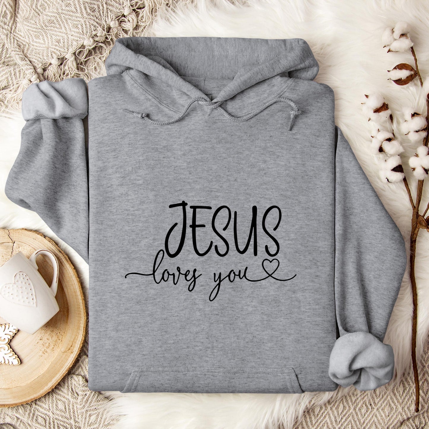 Jesus Loves You Heart Hoodie