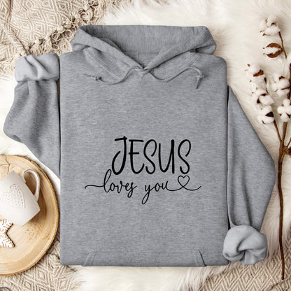 Jesus Loves You Heart Hoodie