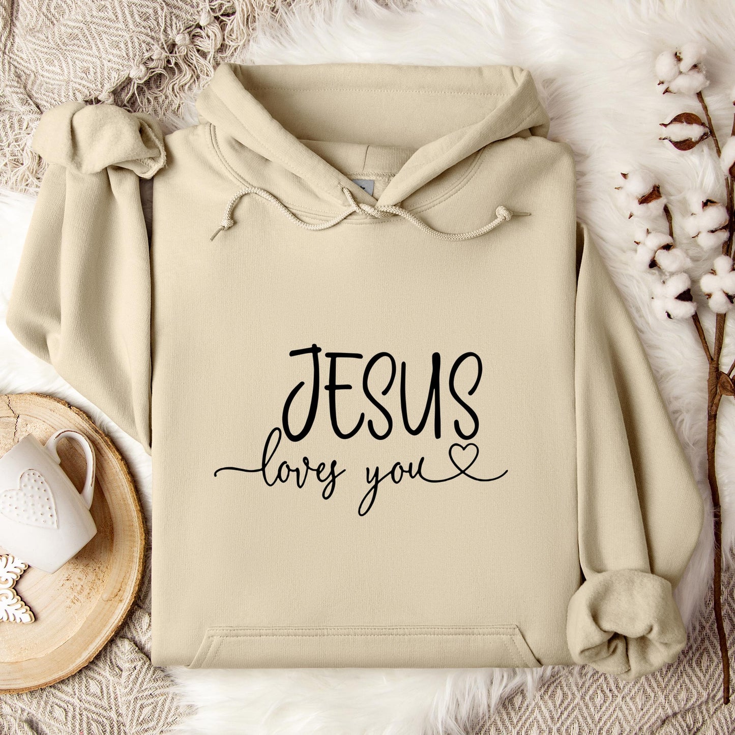Jesus Loves You Heart Hoodie