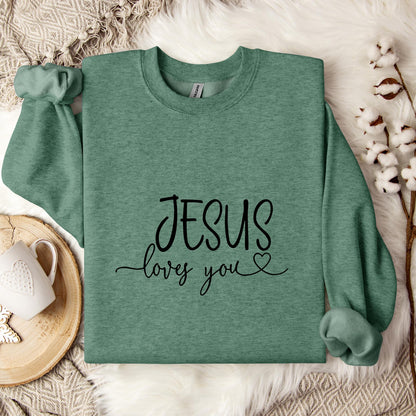 Jesus Loves You Heart Sweatshirt