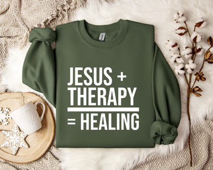 Jesus Plus Therapy Is Equal To Healing Sweatshirt