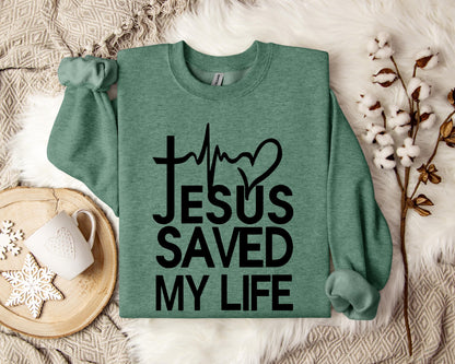 Jesus Saved My Life Heart Sweatshirt