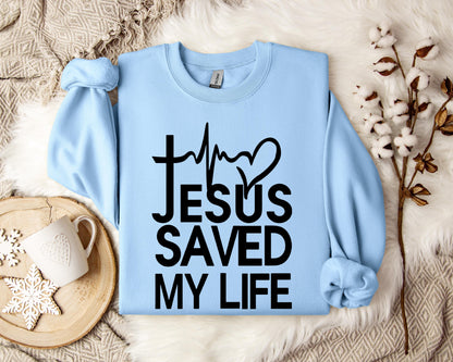 Jesus Saved My Life Heart Sweatshirt