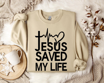 Jesus Saved My Life Heart Sweatshirt