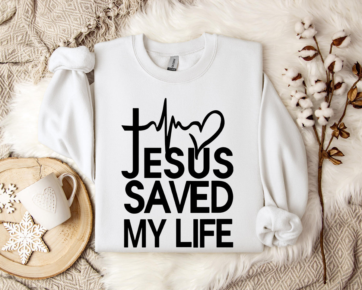 Jesus Saved My Life Heart Sweatshirt