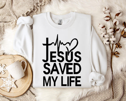 Jesus Saved My Life Heart Sweatshirt