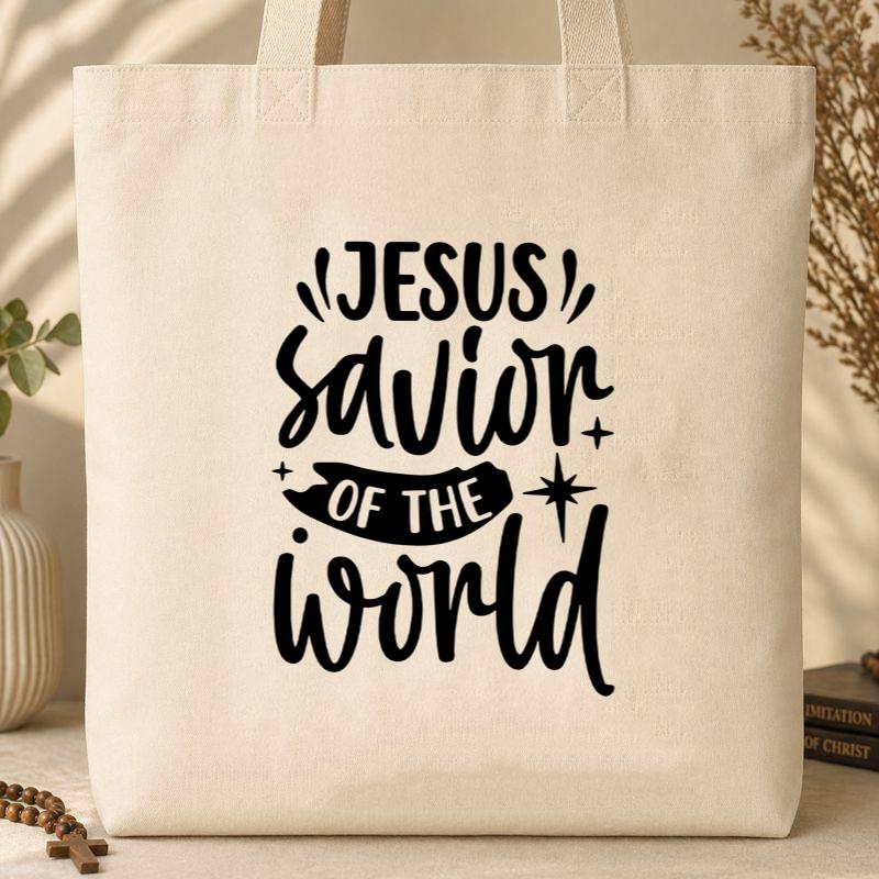 Jesus Savior Of The World Tote Bag