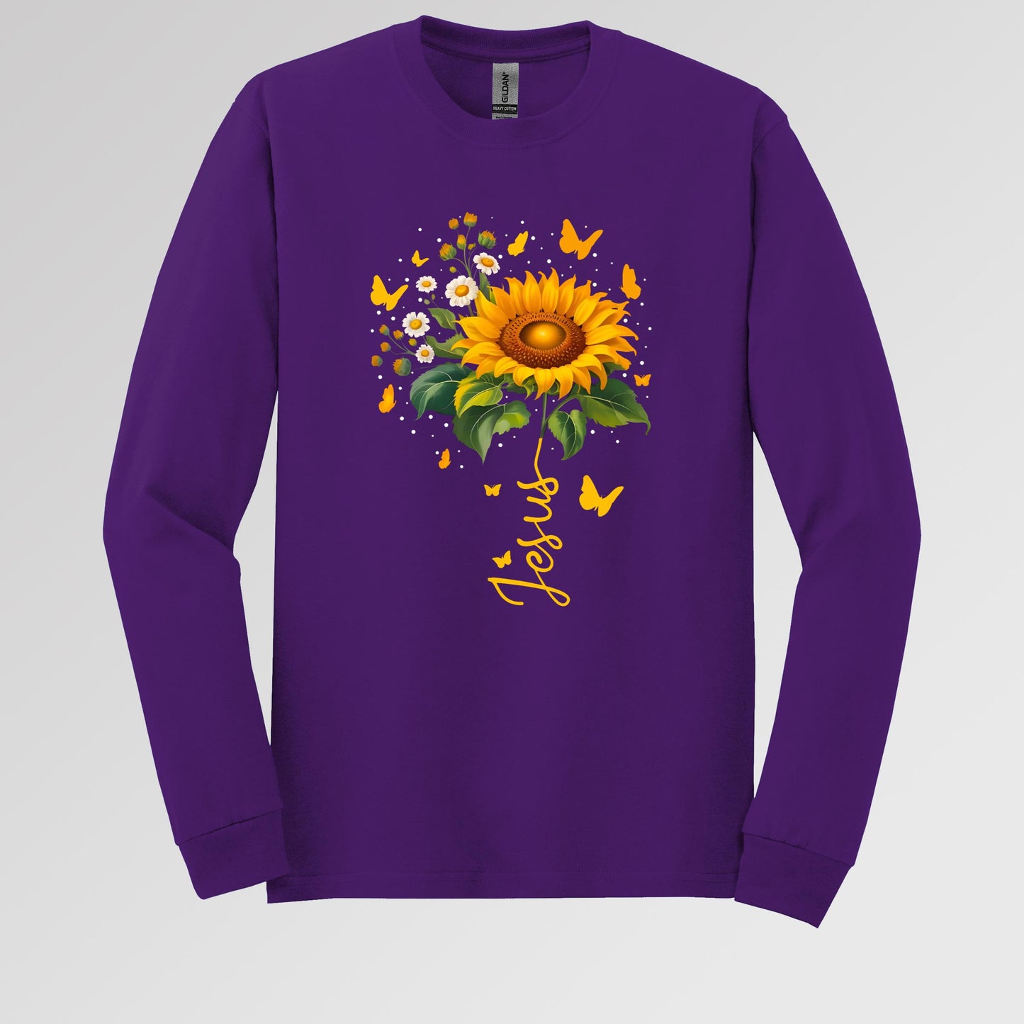 Jesus Sunflower And Butterflies