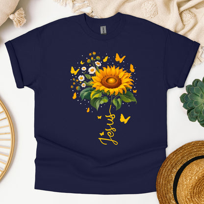 Jesus Sunflower And Butterflies